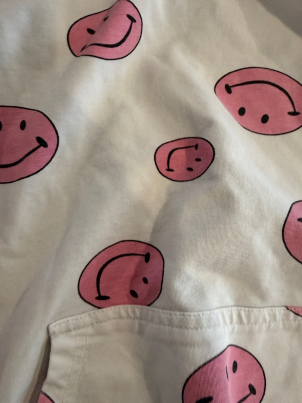 Lola + The Boys White Hoodie & Shorts Set with Pink Smiley Print - Picture 5 of 5
